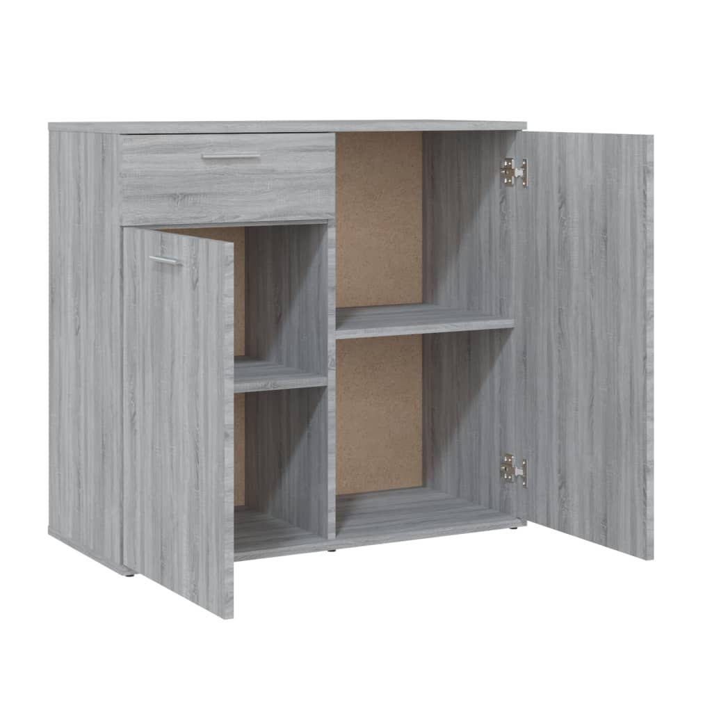 Komoda sivi hrast sonoma 80 x 36 x 75 cm konstruirano drvo