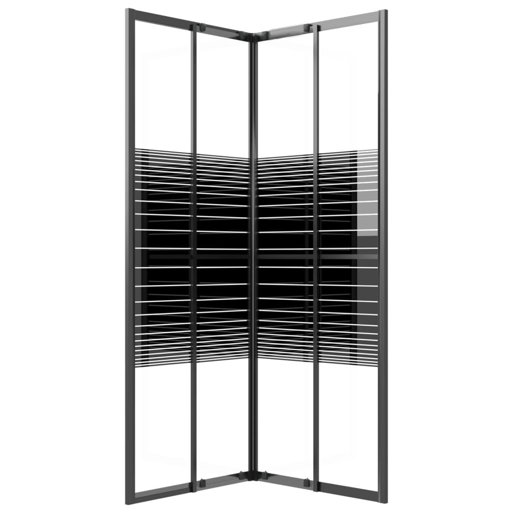Prugasta tuš-kabina ESG 80 x 80 x 180 cm crna