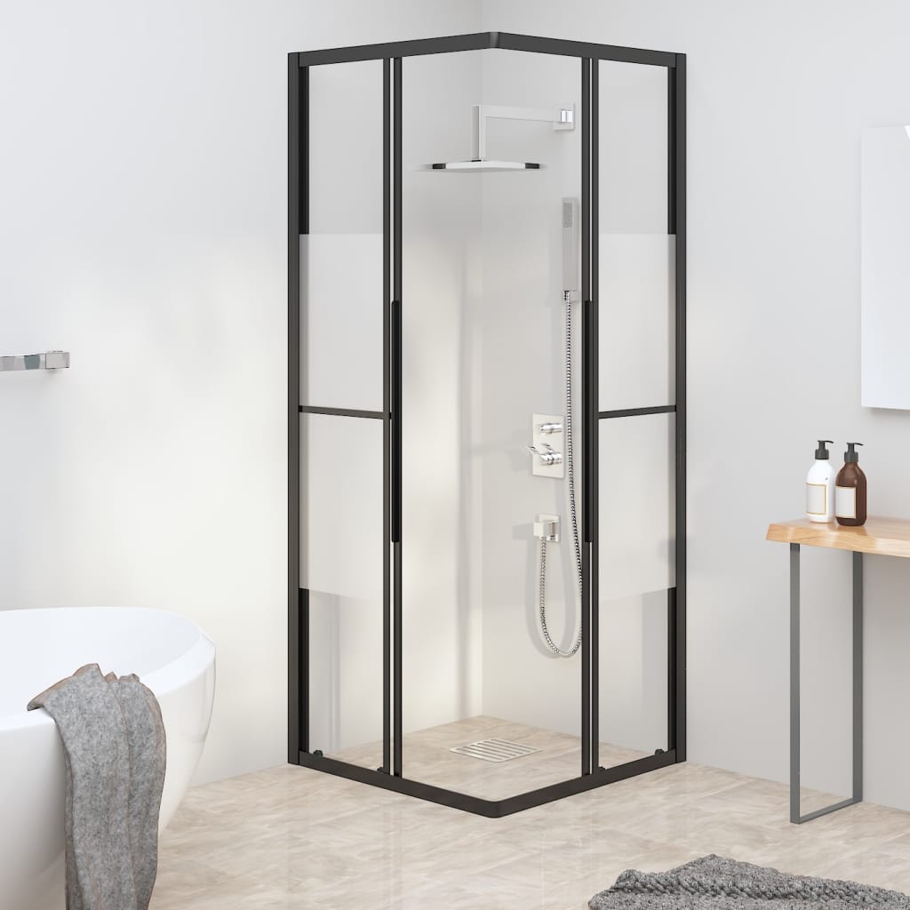 Tuš-kabina napola matirana ESG 80 x 80 x 180 cm crna