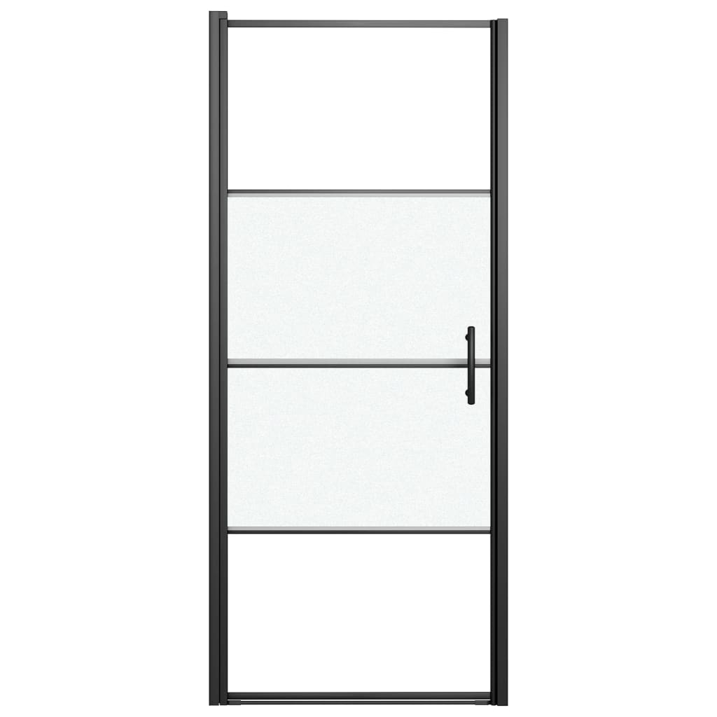 Vrata za tuš-kabinu 81x195 cm napola mutno kaljeno staklo crna