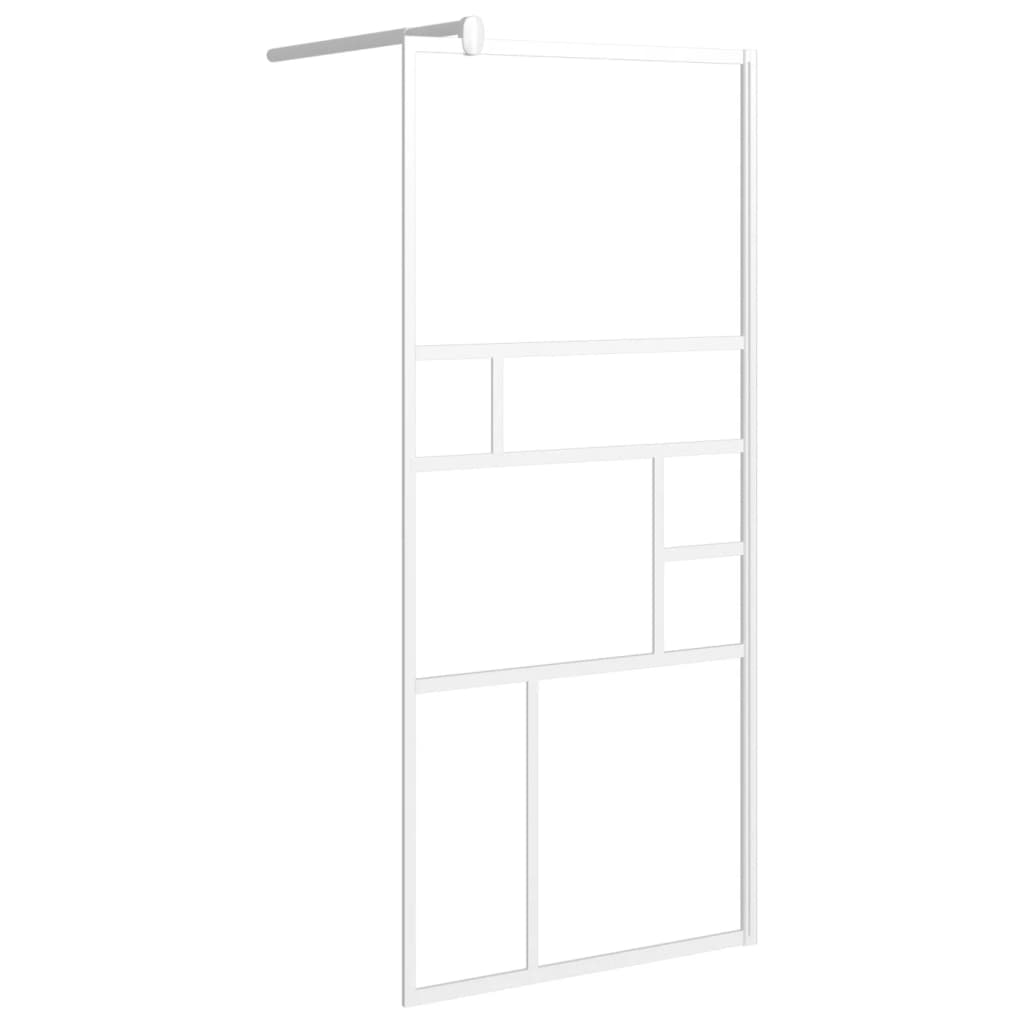 Pregrada za tuš 90 x 195 cm sa staklom ESG bijela