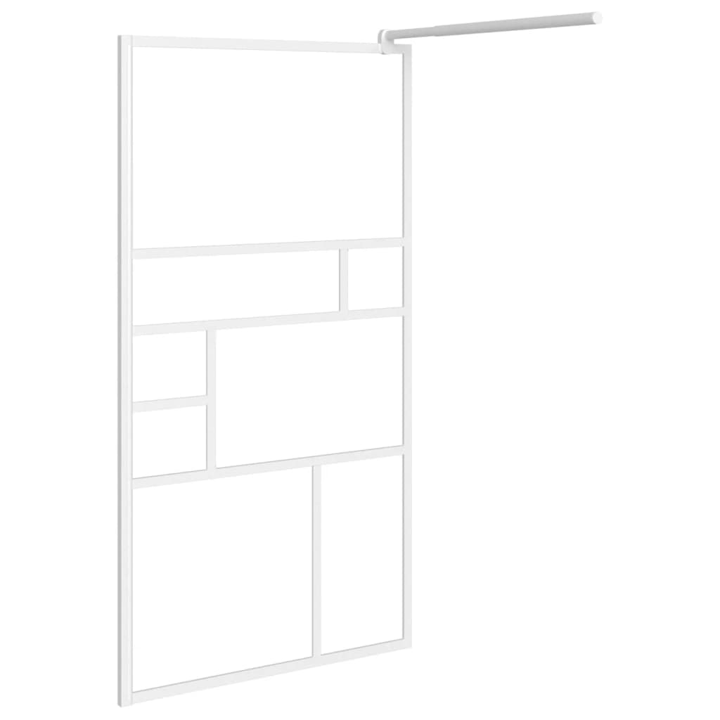 Pregrada za tuš 90 x 195 cm sa staklom ESG bijela