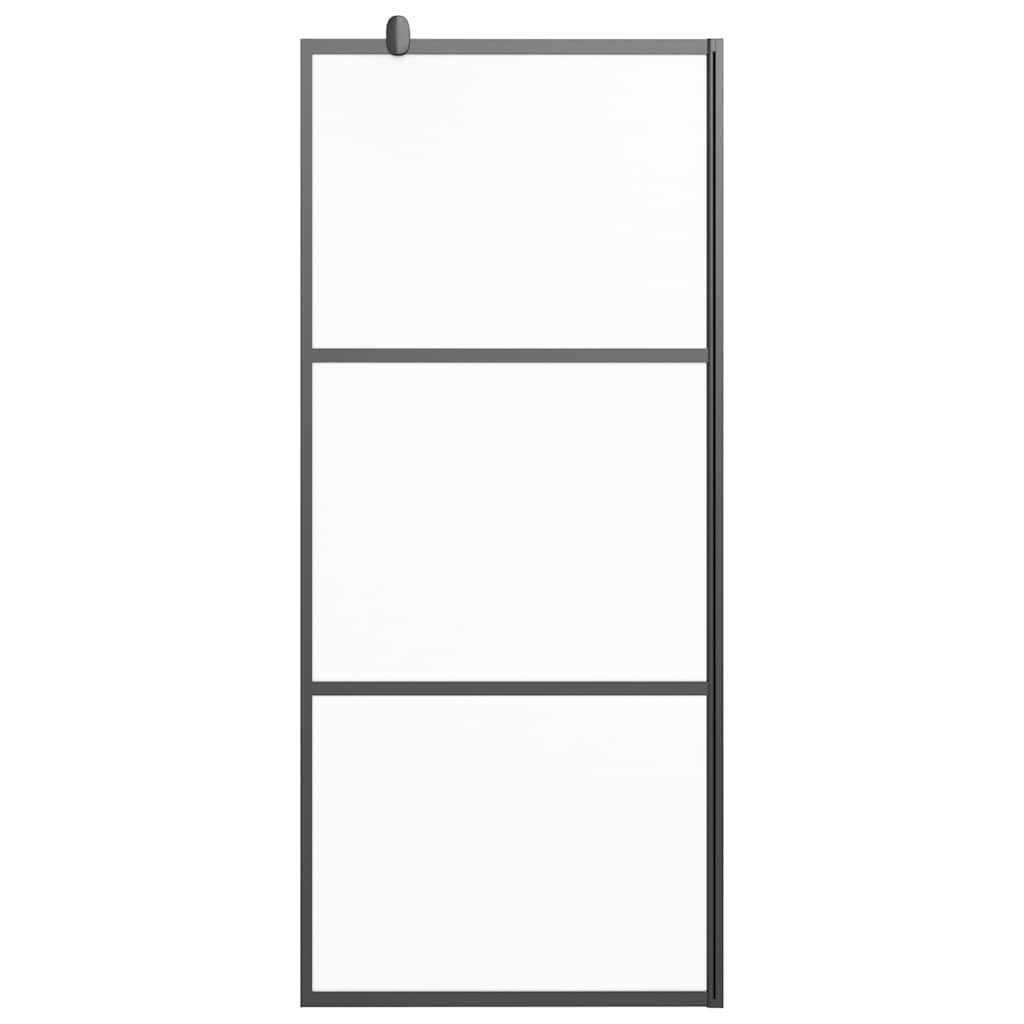 Pregrada za tuš 80 x 195 cm s mutnim staklom ESG crna