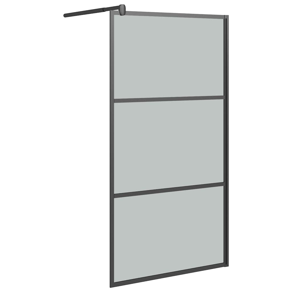Pregrada za tuširanje 115 x 195 cm s tamnim staklom ESG crna