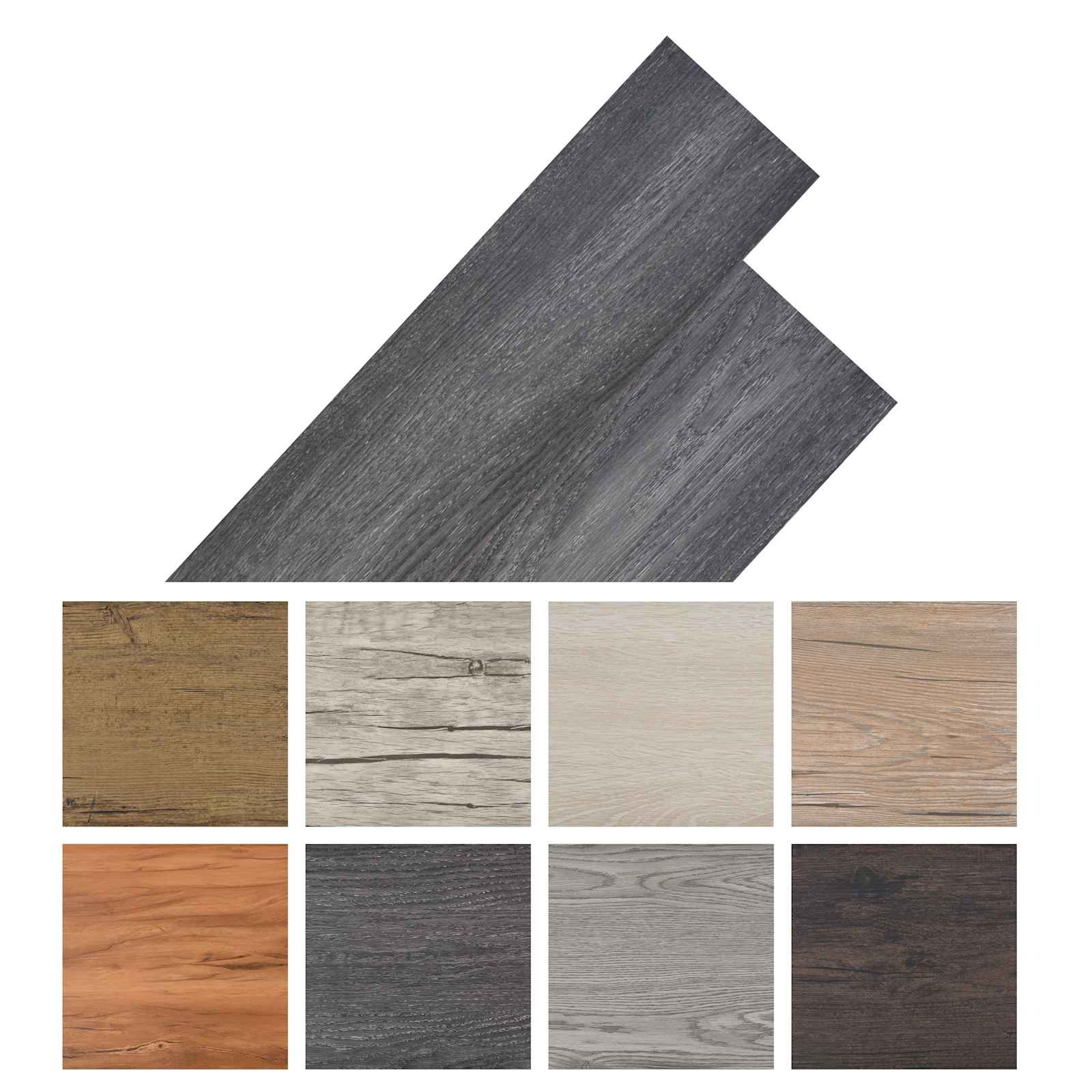 Podne daske 18 pcs Crna i bijela 2,51 m² PVC