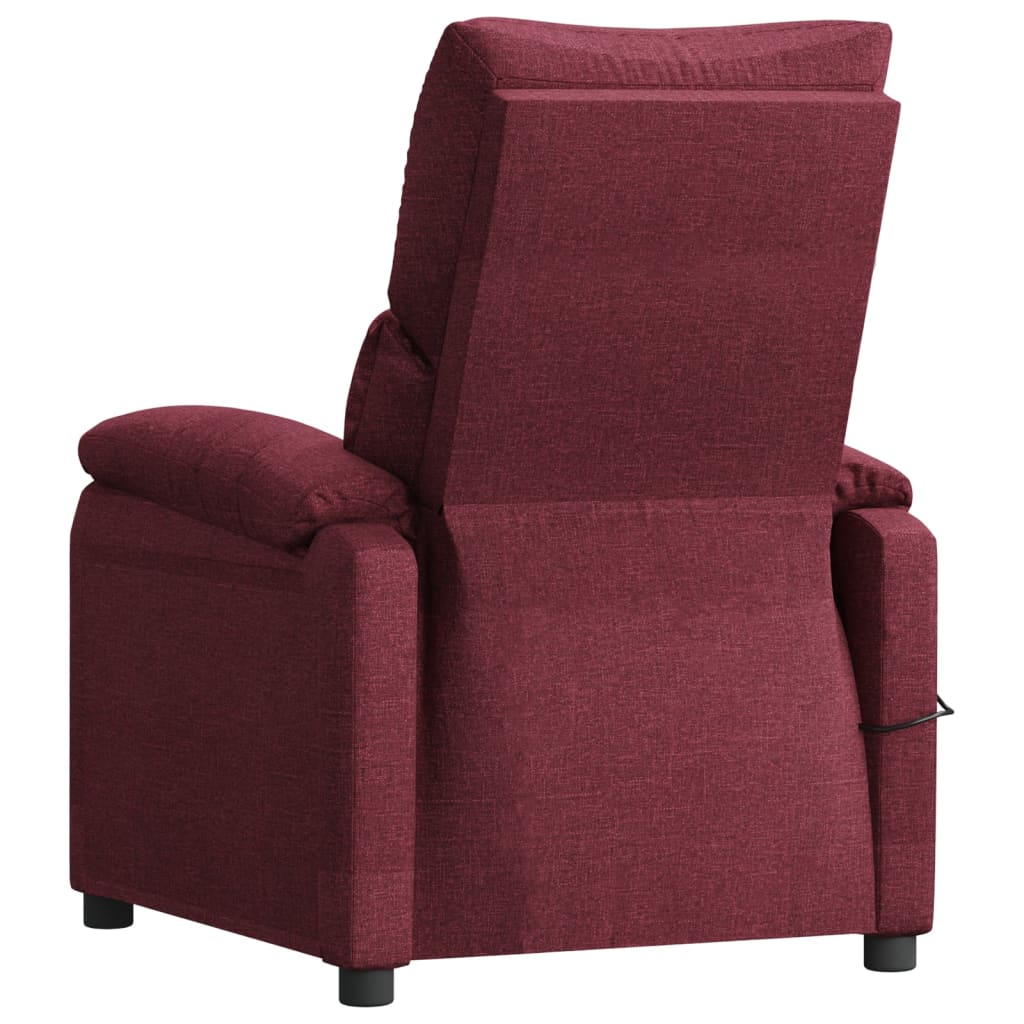 Električni naslonjač od tkanine crvena boja vina