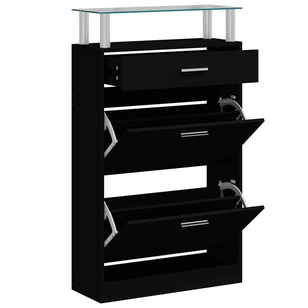 Ormarić za cipele crni 63 x 24 x 104 cm od konstruiranog drva