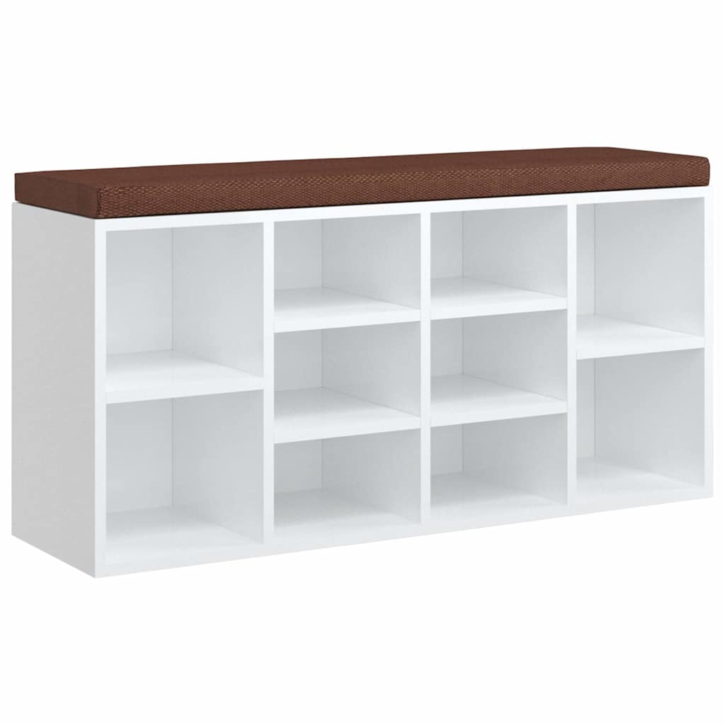 Klupa za cipele sjajna bijela 103x30x48 cm konstruirano drvo