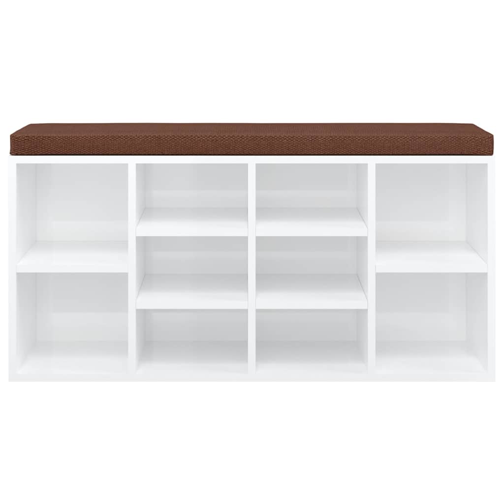 Klupa za cipele sjajna bijela 103x30x48 cm konstruirano drvo