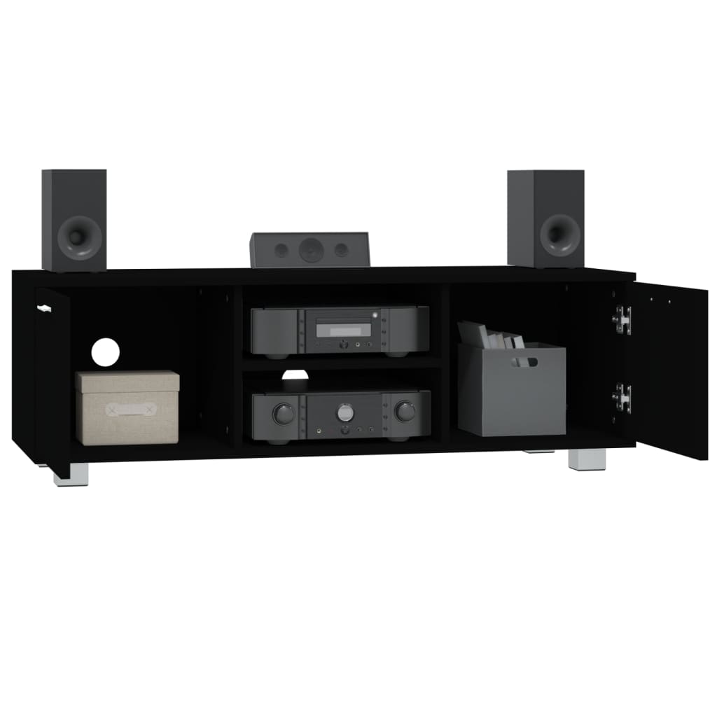 TV ormarić crni 120 x 40,5 x 35 cm od konstruiranog drva
