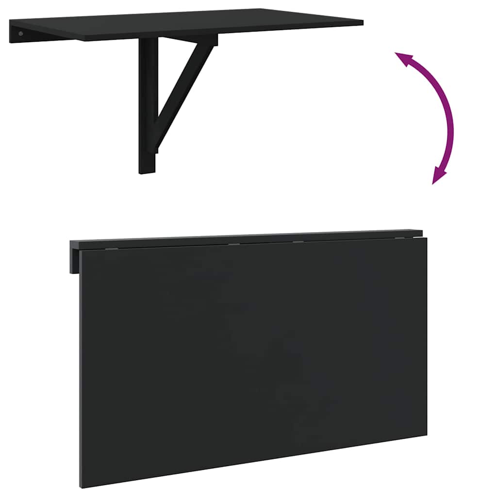 Sklopivi zidni stol crni 100 x 60 x 56 cm od konstruiranog drva