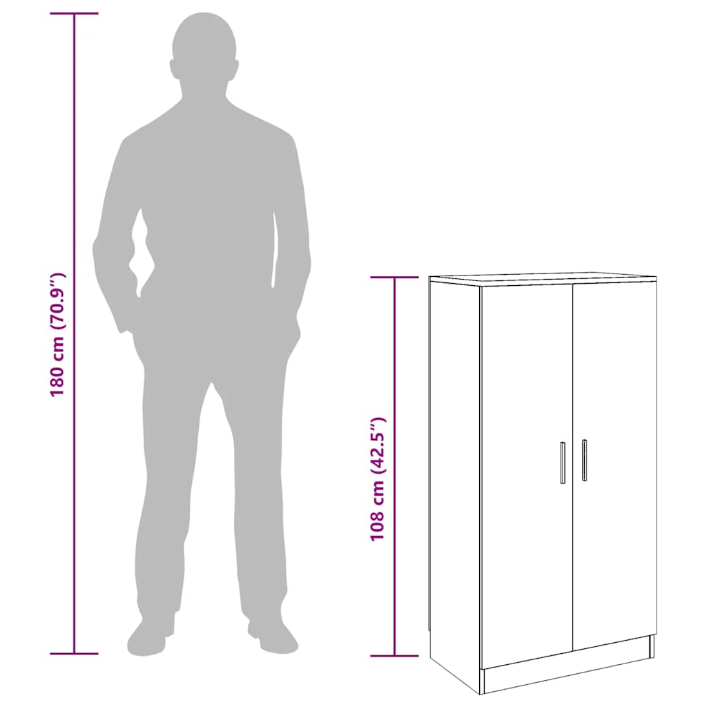 Ormarić za cipele smeđi hrast 55x35x108 cm inženjerski drvo