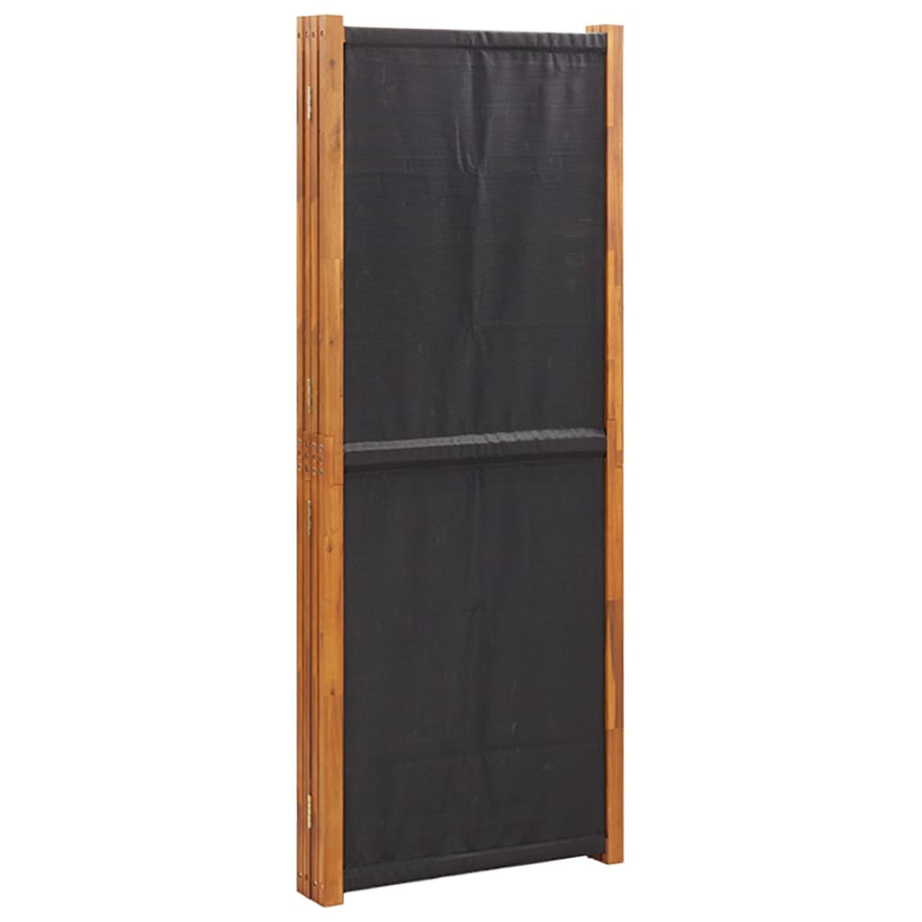 Sobna pregrada s 5 panela crna 350 x 180 cm