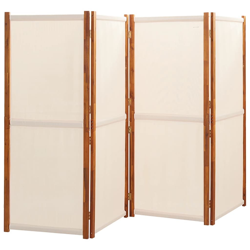 Sobna pregrada s 4 panela krem bijela 280 x 180 cm