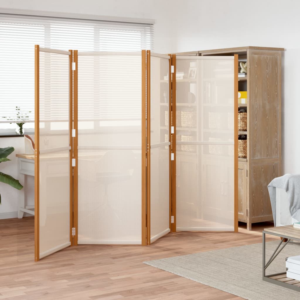 Sobna pregrada s 4 panela krem bijela 280 x 180 cm