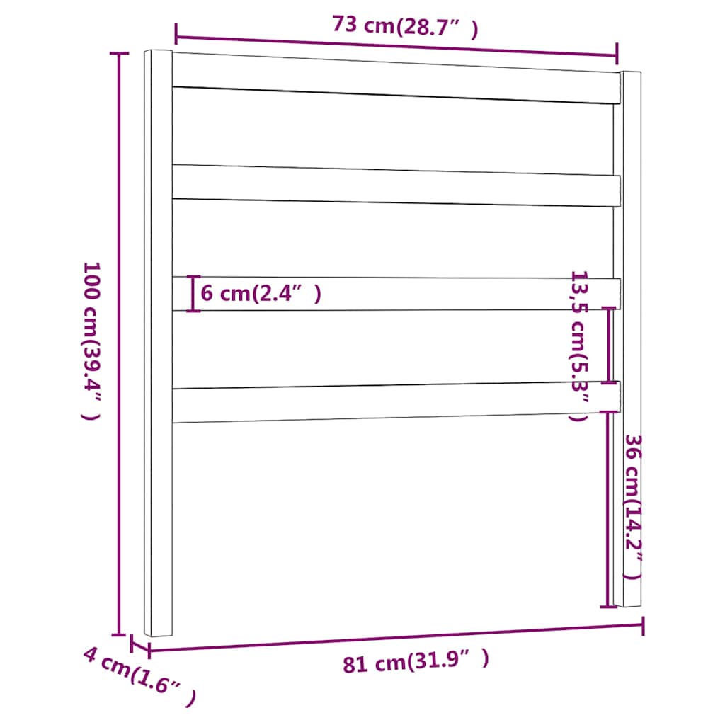 Uzglavlje za krevet boja meda 81 x 4 x 100 cm masivna borovina