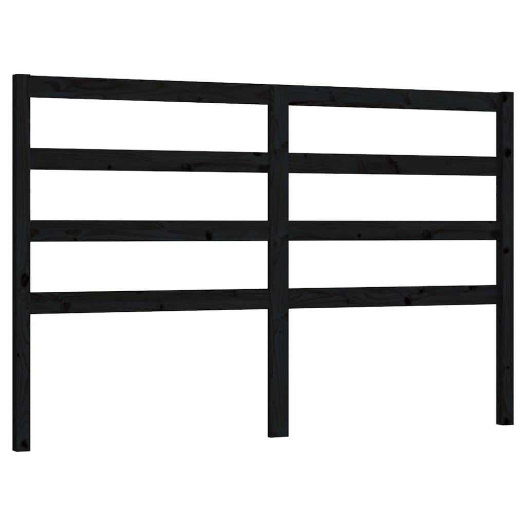 Uzglavlje za krevet crno 126 x 4 x 100 cm od masivne borovine