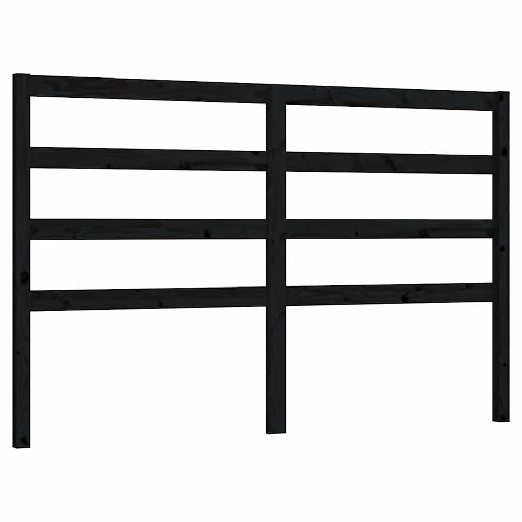 Uzglavlje za krevet crno 146 x 4 x 100 cm od masivne borovine