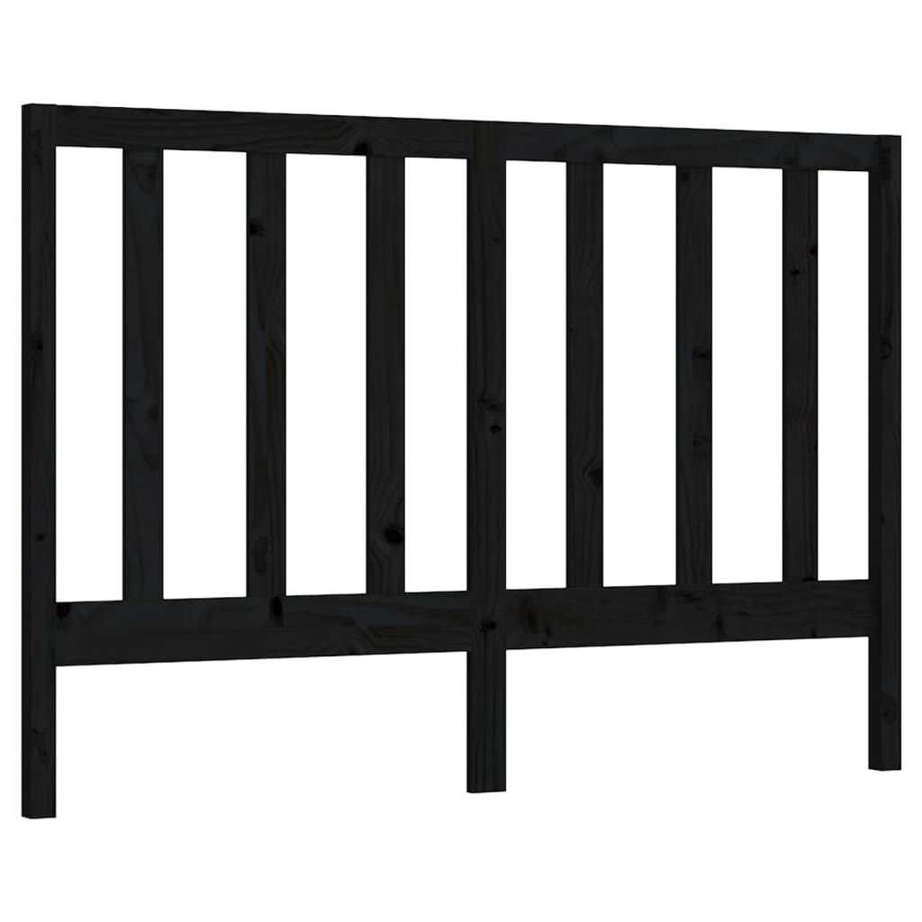 Uzglavlje za krevet crno 126 x 4 x 100 cm od masivne borovine
