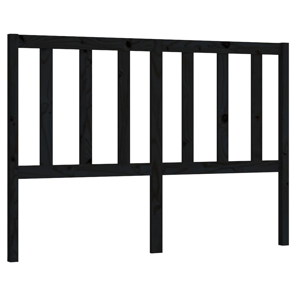 Uzglavlje za krevet crno 126 x 4 x 100 cm od masivne borovine