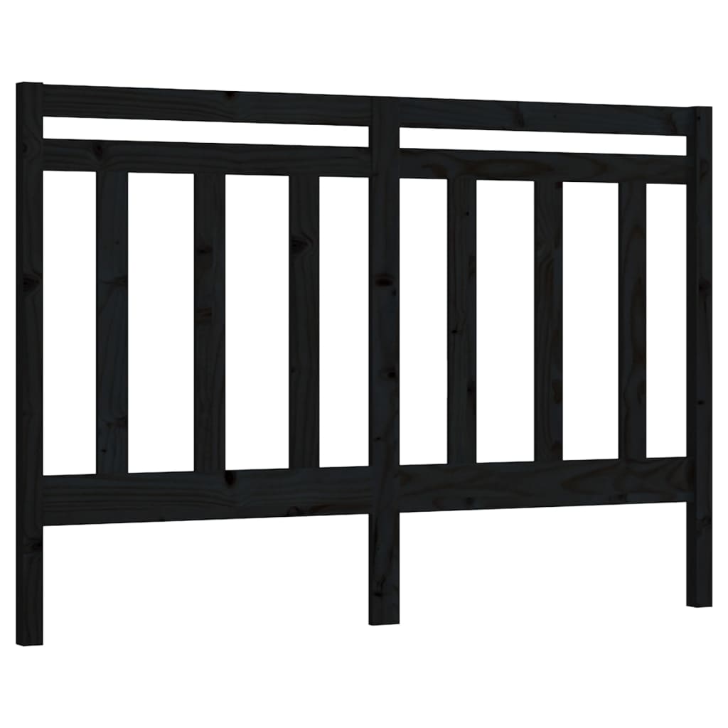 Uzglavlje za krevet crno 146 x 4 x 100 cm od masivne borovine