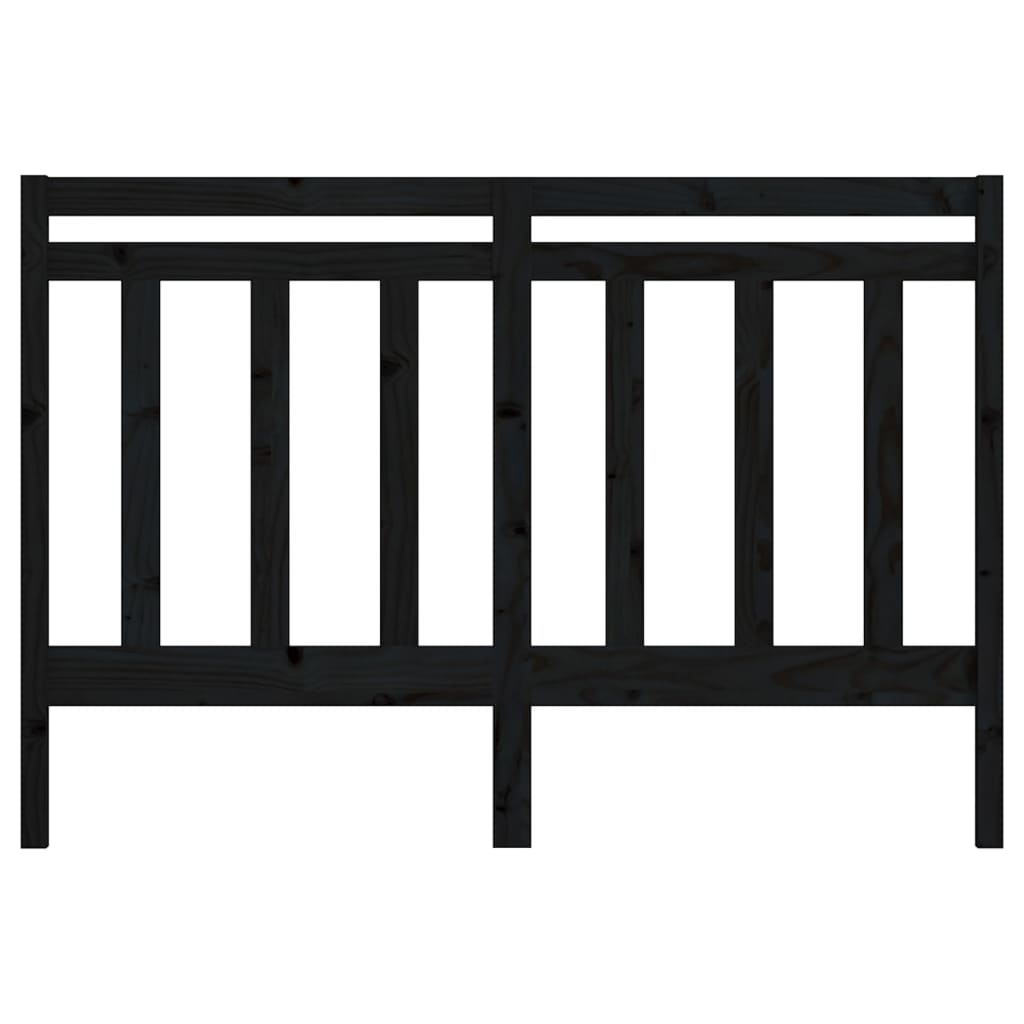 Uzglavlje za krevet crno 146 x 4 x 100 cm od masivne borovine