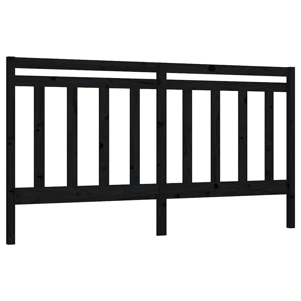 Uzglavlje za krevet crno 186 x 4 x 100 cm od masivne borovine