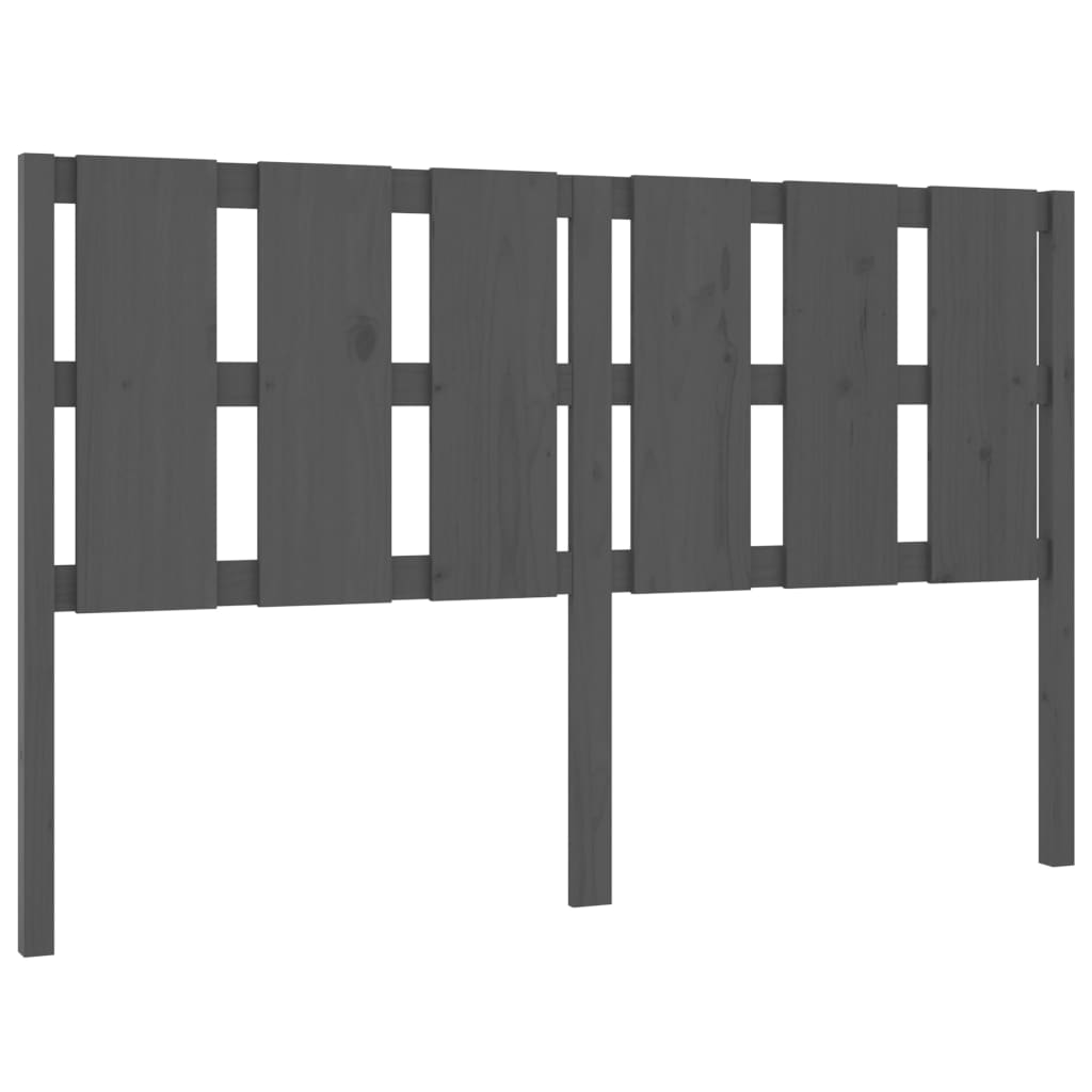 Uzglavlje za krevet sivo 155,5 x 4 x 100 cm od masivne borovine