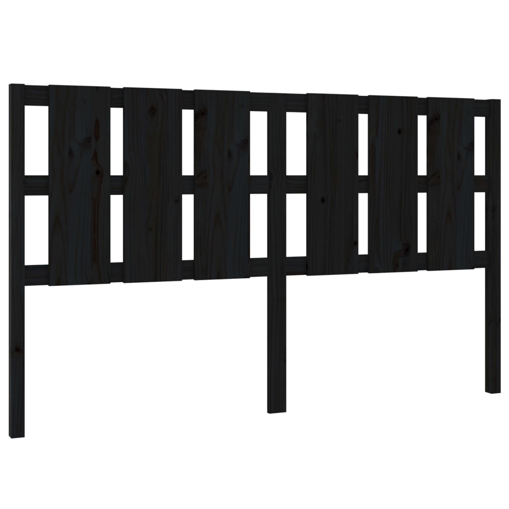 Uzglavlje za krevet crno 165,5 x 4 x 100 cm od masivne borovine