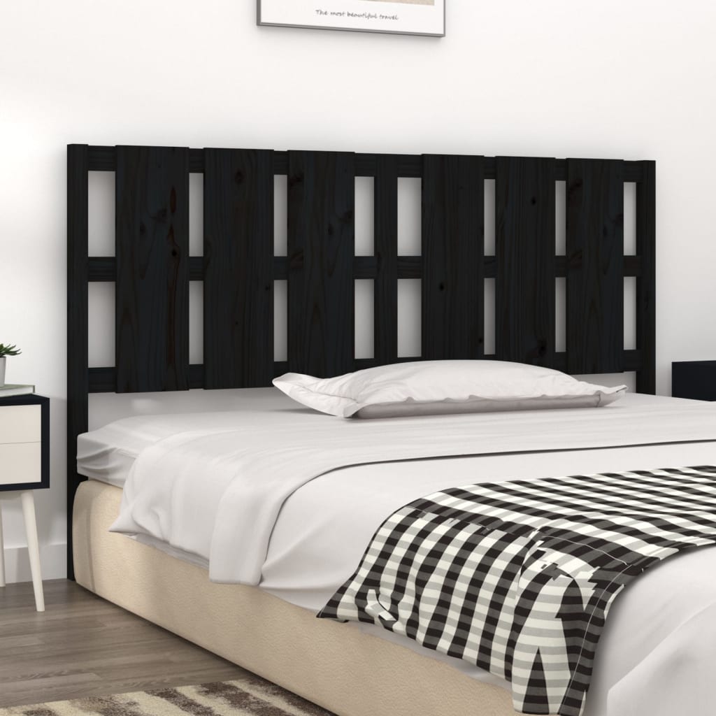 Uzglavlje za krevet crno 165,5 x 4 x 100 cm od masivne borovine