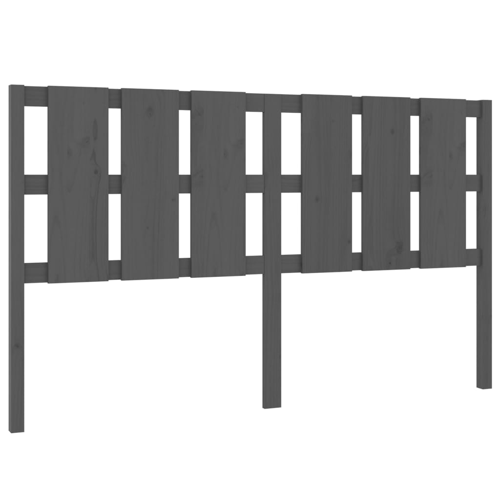 Uzglavlje za krevet sivo 185,5 x 4 x 100 cm od masivne borovine