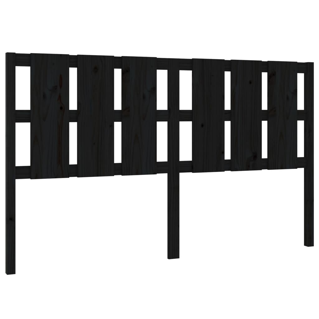 Uzglavlje za krevet crni 185,5 x 4 x 100 cm od masivne borovine