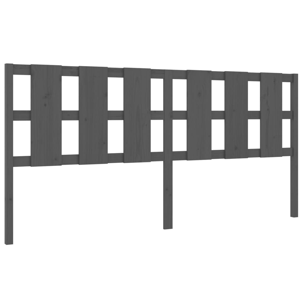 Uzglavlje za krevet sivo 205,5 x 4 x 100 cm od masivne borovine