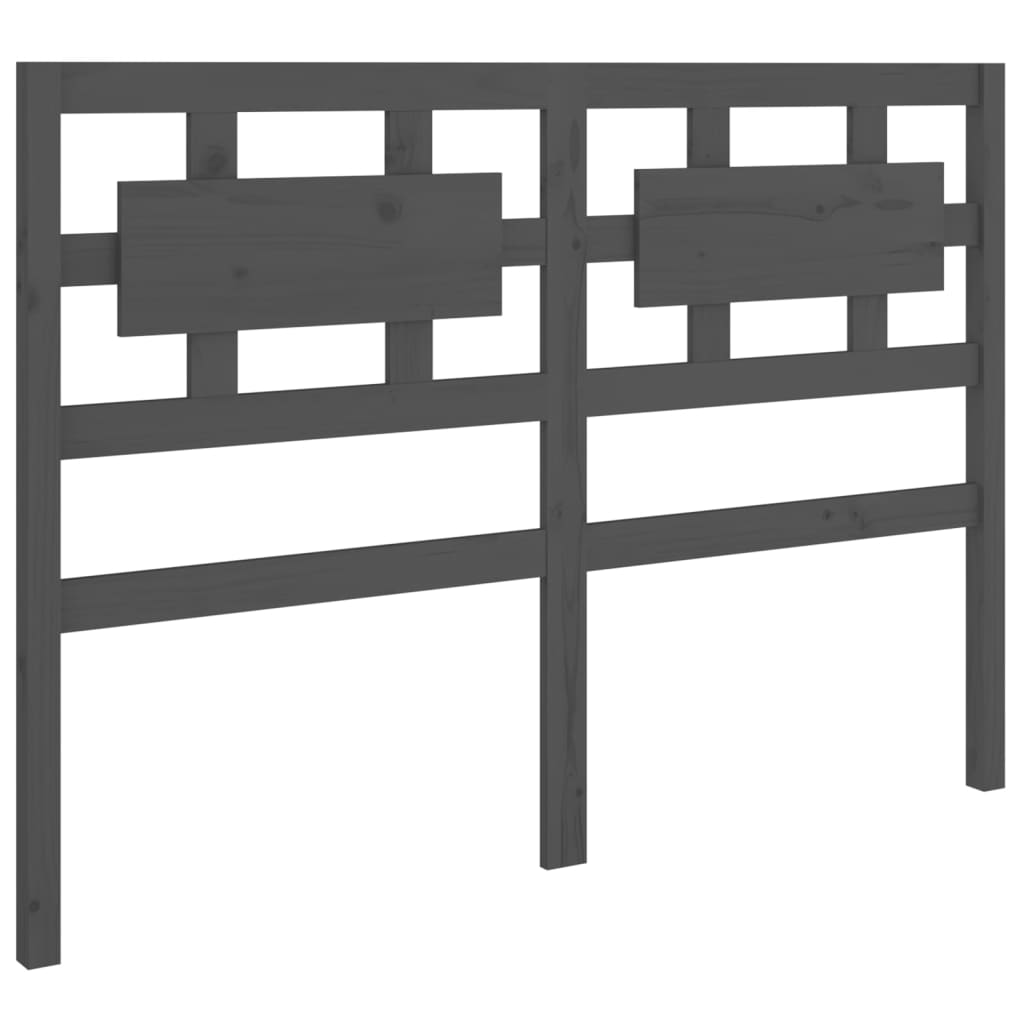 Uzglavlje za krevet sivo 125,5 x 4 x 100 cm od masivne borovine