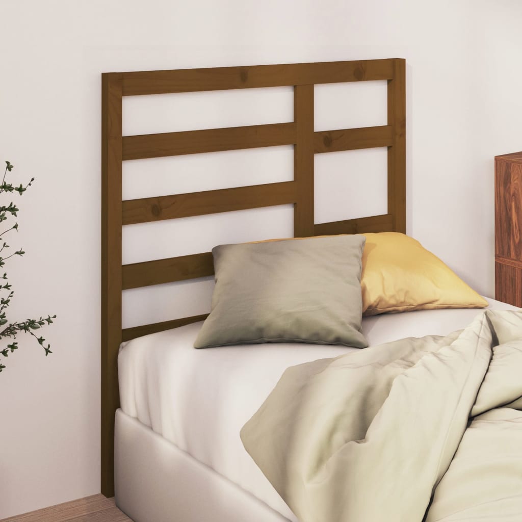 Uzglavlje za krevet boja meda 106 x 4 x 104 cm masivna borovina