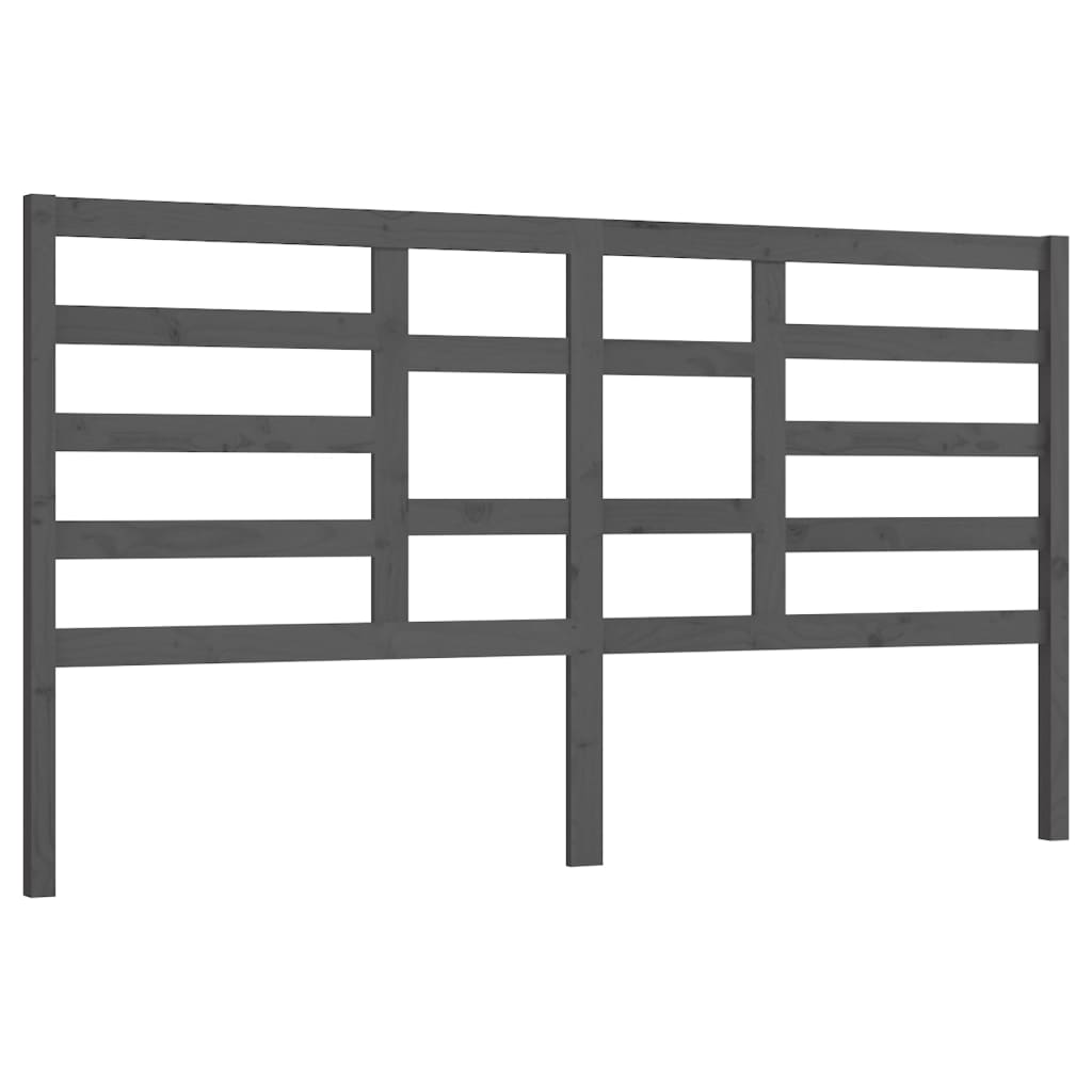 Uzglavlje za krevet sivo 206 x 4 x 104 cm od masivne borovine