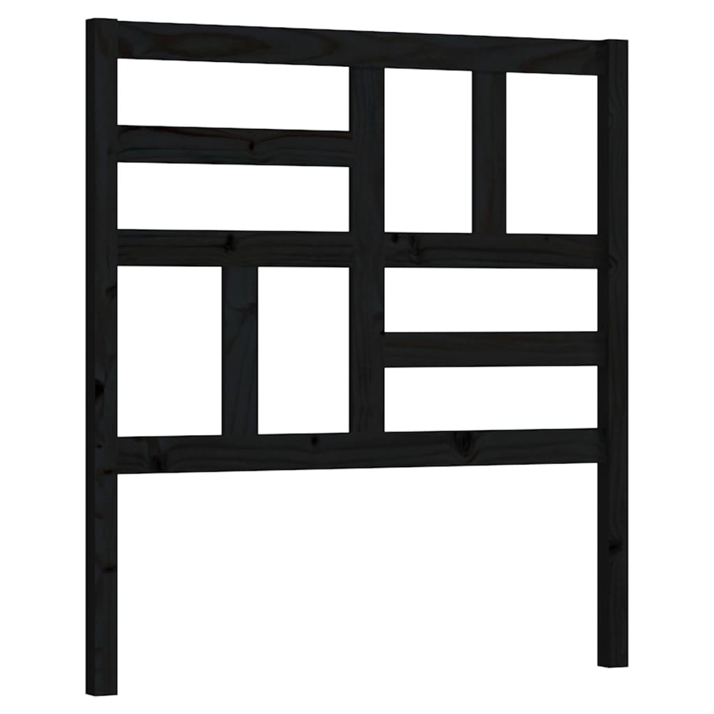 Uzglavlje za krevet crno 81 x 4 x 104 cm od masivne borovine