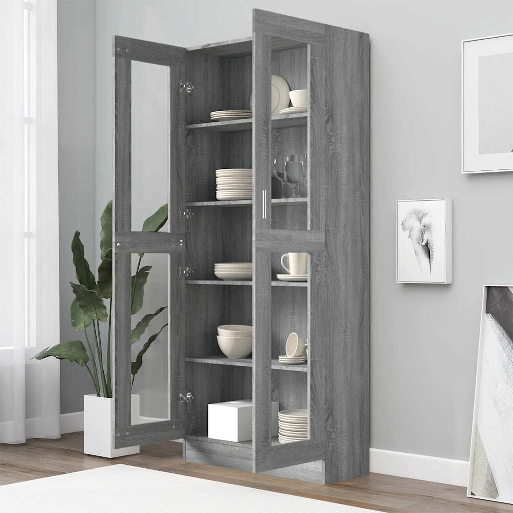 Vitrina boja sivog hrasta sonome 82,5 x 30,5 x 185 cm drvena
