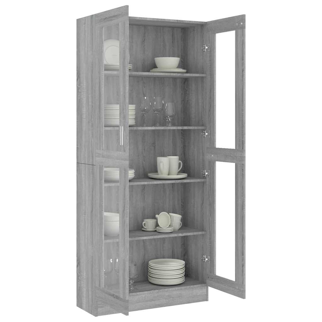 Vitrina boja sivog hrasta sonome 82,5 x 30,5 x 185 cm drvena