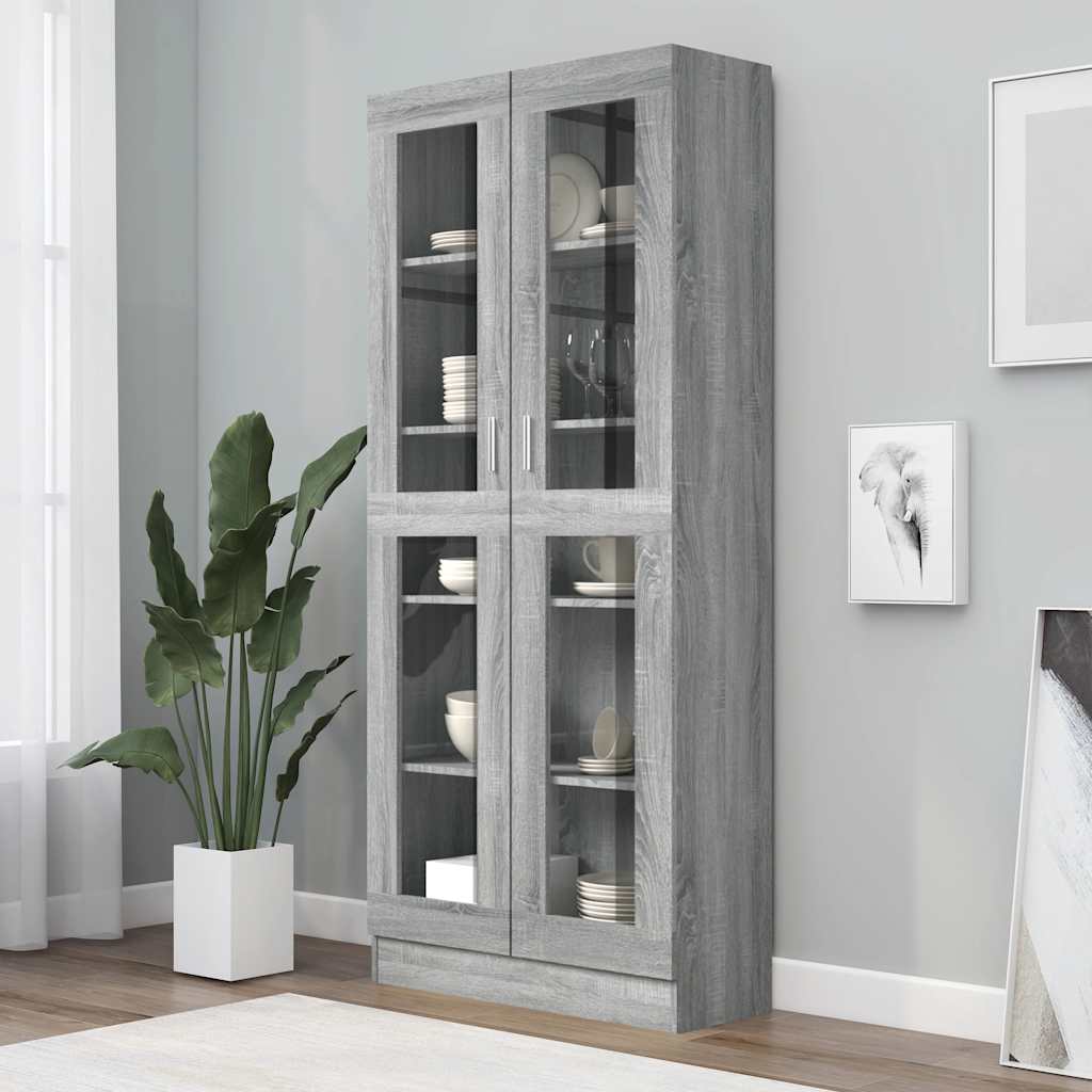 Vitrina boja sivog hrasta sonome 82,5 x 30,5 x 185 cm drvena