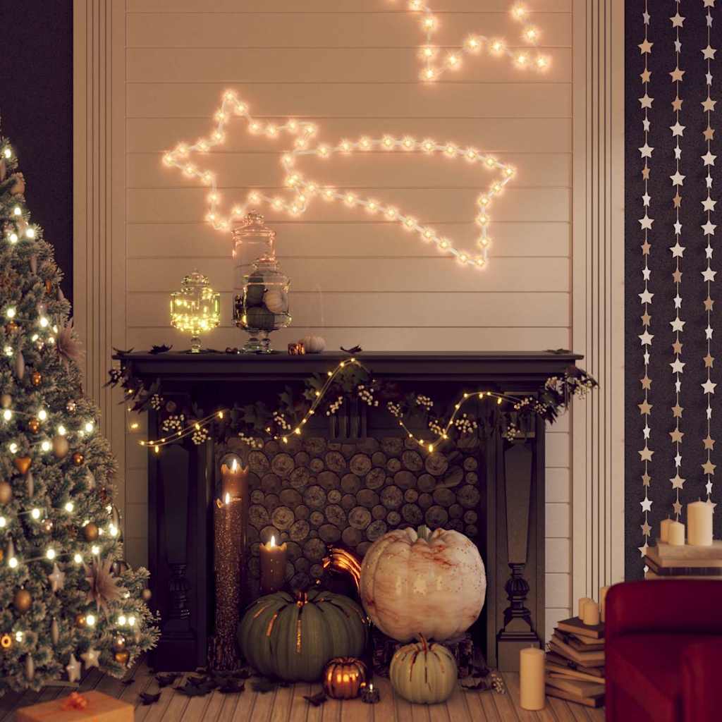 Božićna figura zvijezde padalice 48 LED topla bijela 65 x 28 cm