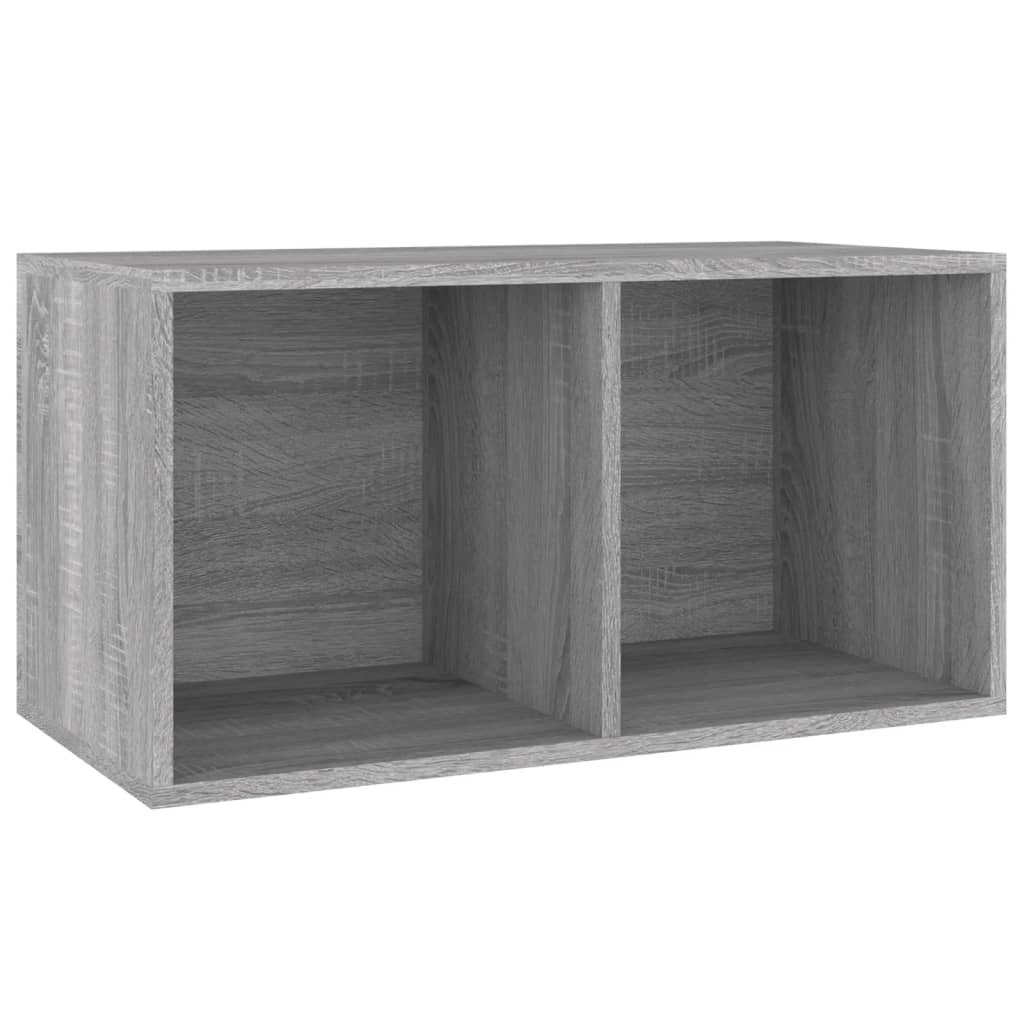 Kutija za pohranu vinilnih ploča siva 71 x 34 x 36 cm drvena