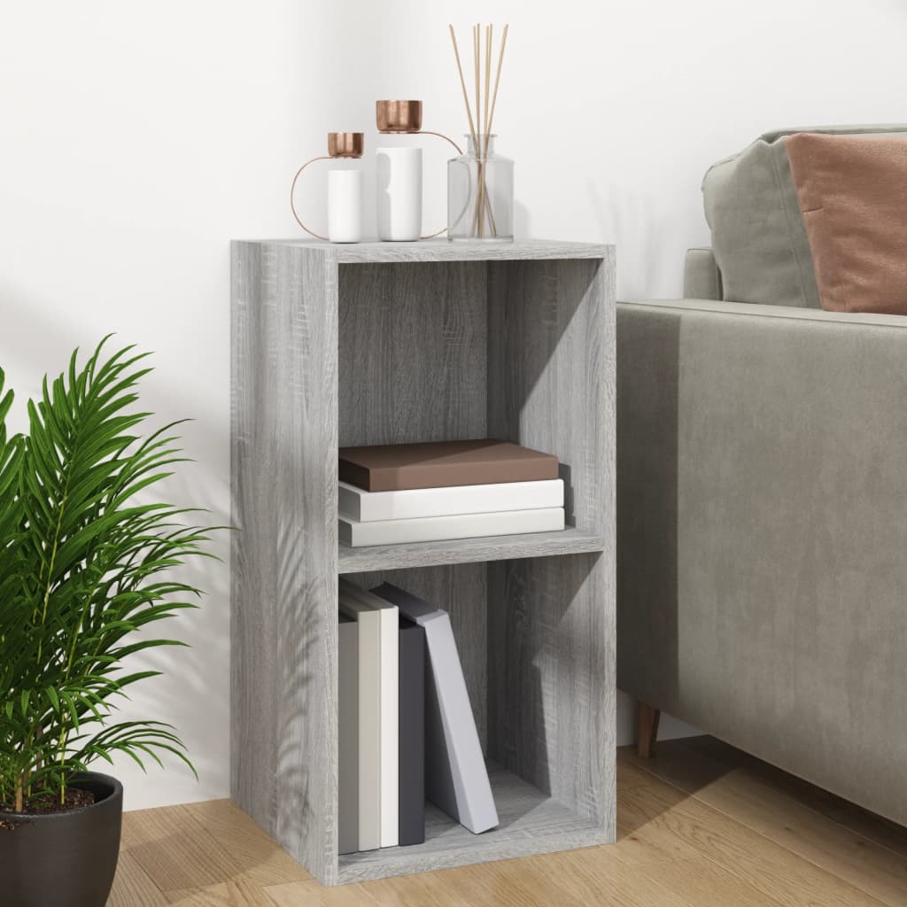 Kutija za pohranu vinilnih ploča siva 71 x 34 x 36 cm drvena