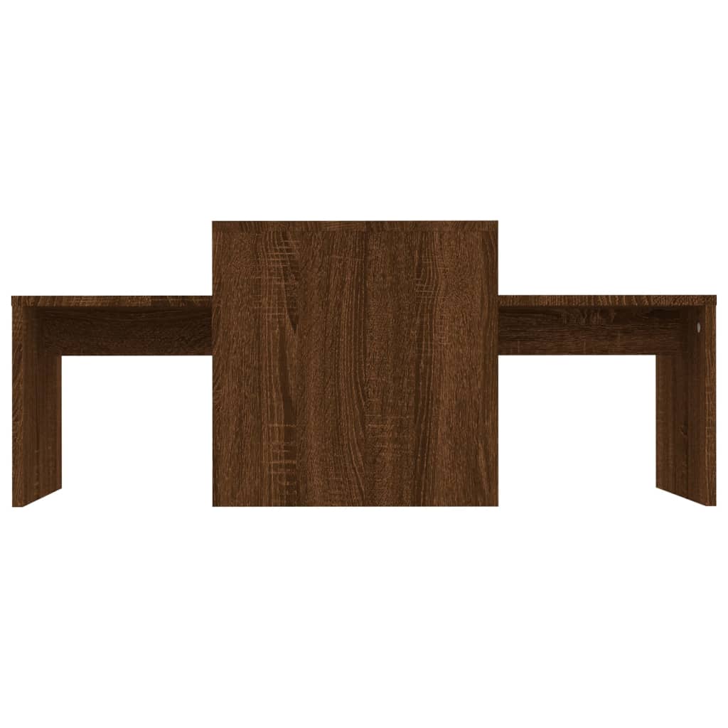 Set stolića za kavu boja hrasta 100x48x40 cm konstruirano drvo