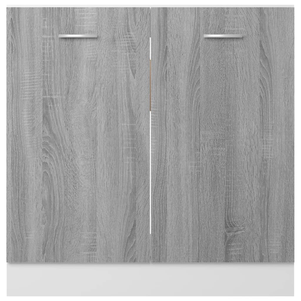 Ormarić za sudoper "Lyon" sivi Sonoma 80x46x81,5 cm Konstruirano drvo
