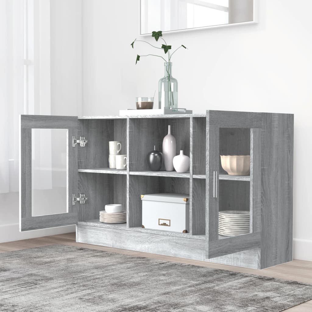 Vitrina boja sivog hrasta sonome 120 x 30,5 x 70 cm drvena