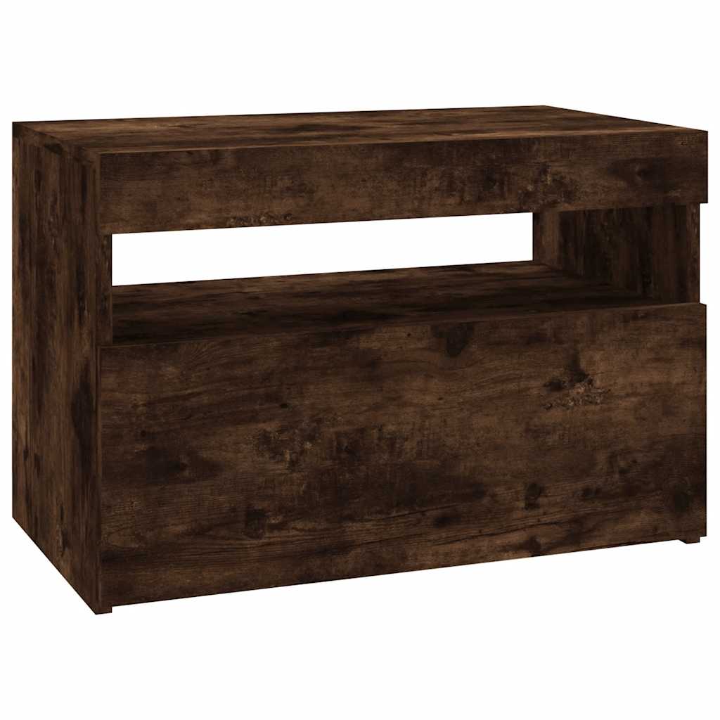 TV ormarić s LED svjetlima boja dimljenog hrasta 60x35x40 cm