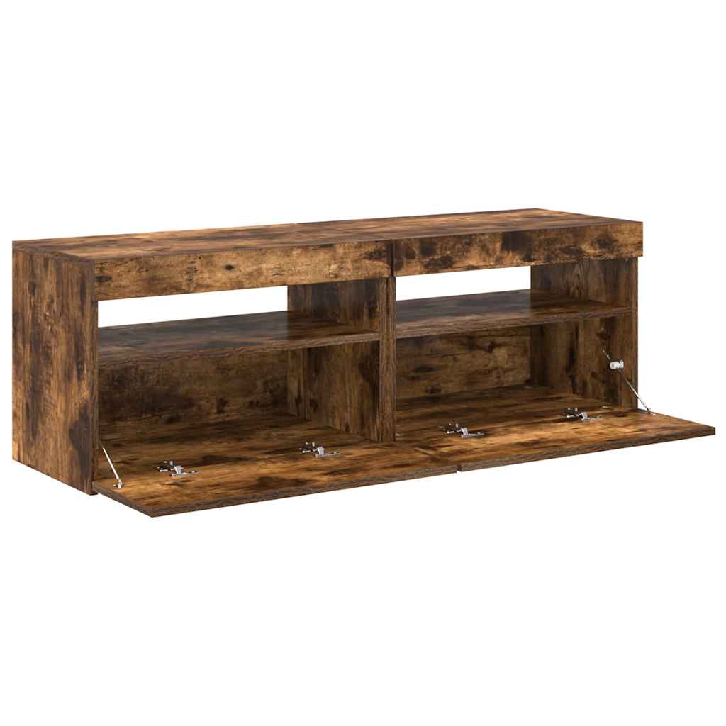 TV ormarići 2 kom s LED svjetlima boja hrasta 60 x 35 x 40 cm