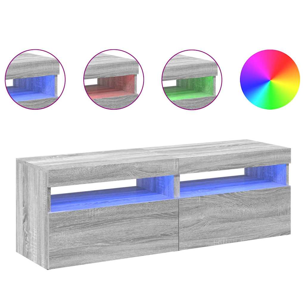 TV ormarići 2 kom s LED svjetlima boja hrasta sonome 60x35x40cm