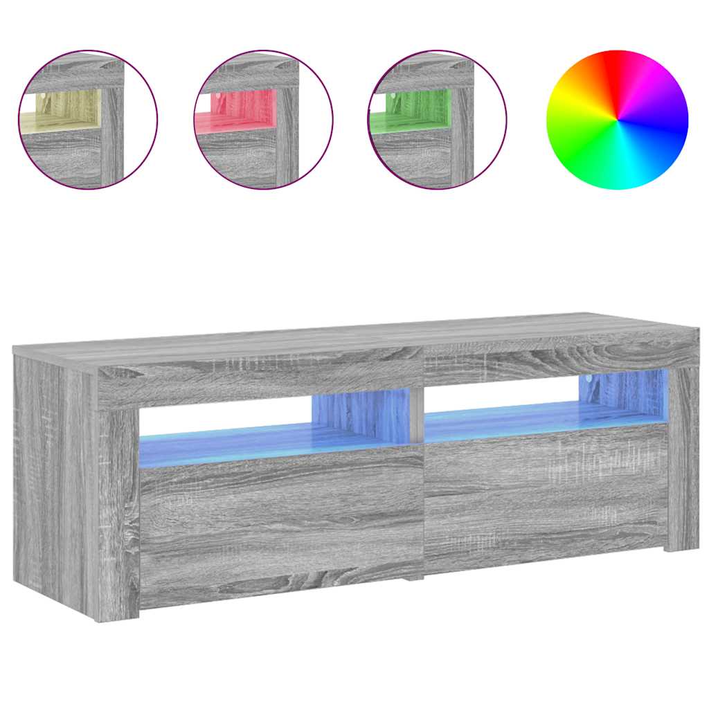 TV ormarić s LED svjetlima boja hrasta sonome 120 x 35 x 40 cm